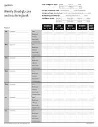 Easy To Use Blood Sugar Log Sheets With Downloadable