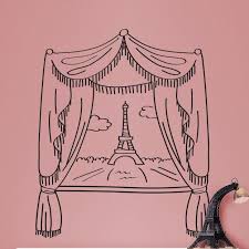 Paris Window And Eiffel Tower Doodle Scene Small Wall Decal Drawings Cartoon Drawings Small Drawings