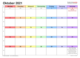 Monatskalender oktober 2021 zum ausdrucken kostenlos. Kalender Oktober 2021 Als Pdf Vorlagen