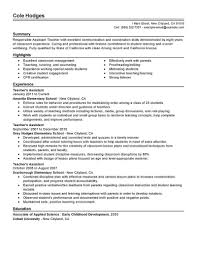If you like this teacher assistant job description, see our other education job descriptions. Best Assistant Teacher Resume Example Livecareer