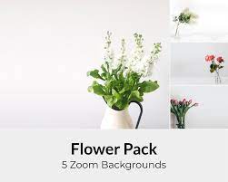 Flower Wall Zoom Background Office Pack Ii For Virtual Etsy In 2021 Flower Wall Wall Background Flowers