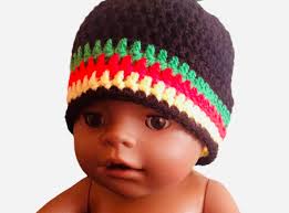 Crochet Rasta Baby Hat: Handmade Reggae Beanie, Striped Skull Cap
