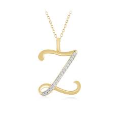 1 8 Ct Diamond Initial Alphabet Letter Z Pendant Chain Necklace Sterling Silver Caratsforyou Pendant Initial Pendant Anniversary Jewelry Pendant