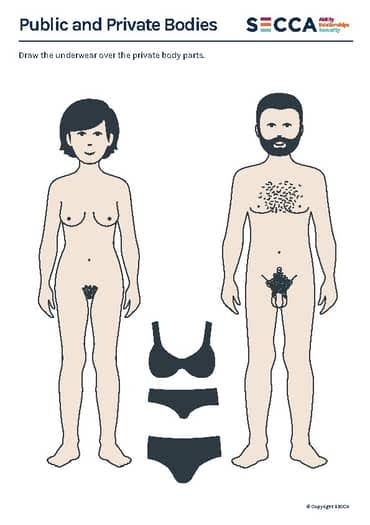 Public and Private Body Parts - Adults (A4 printable .pdf) by SECCA