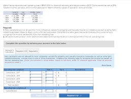 Is that separate from the forms 6251 that the letter mentions? Wynn Farms Reported A Net Operating Loss Of 190 000 Chegg Com