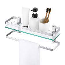 Maybe you would like to learn more about one of these? Kes Bathroom Glass Shelf With Anodized Aluminum Towel Bar And Rail Extra 8 Mm Thick Tempered Glass Rustproof Retangular Storage Organizer Wall Mount Silver A4127a Buy Online At Best Price In Uae