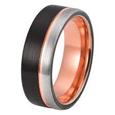 Pin By Rachael Cramer On Rose Gold Tungsten Wedding Bands Black Tungsten Rings Rose Gold Mens Wedding Band Rose Gold Wedding Bands