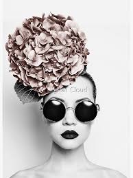 Fashion woman face with flowers Art Board Print