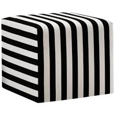 Black And White Striped Outdoor Ottoman Black And White Canopy Stripe Upholstered Cube Ottoman Lampsplus Com Furniture White Canopy Upholstered Ottoman