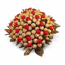 Ferrero And Stars Chocolate Bouquet Delicious Buds Chocolate Chocolate Bouquet Chocolate Stars Candy Bouquet