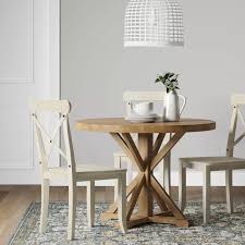 42 Litchfield Round Dining Table Light Brown Threshold In 2020 Circle Dining Table Small Dining Table Dining Room Small