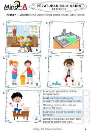 Murid membina pamplet/ penanda buku peraturan bilik sains di rumah. Aktiviti Online Pd Gong Batu Terengganu Page Facebook