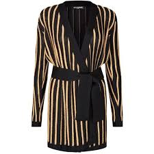 Black And Gold Cardigan Womens Cardigans Balmain Black And Gold Striped Knitted Cardigan 1 945 Liked On Polyvore Featuring Tops Cardigans For Women Gold Cardigan Balmain Jacket