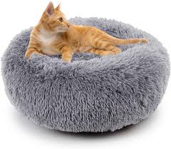 Give your furry friend the gift of comfort with this. Amazon Com Sugar Pet Shop Marshmallow Cat Bed For Indoor Cats Calming Cat Bed For Small And Large Cats Perfect Kitten Bed Fluffy Cat Bed Round Washable Kitty Bed