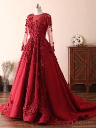 Long Sleeves Lace Dark Red Evening Prom Dresses Cheap Custom Sweet 16 Dresses 18533 Sweet 16 Dresses Red Wedding Dresses Evening Dresses Prom