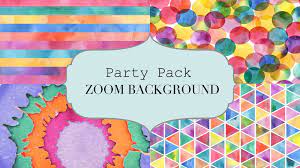 Colorful Digital Zoom Background Instant Download Pack 4 Etsy Happy Hour Party Bday Background Meeting Activities