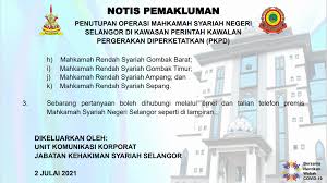 Sebarang pertanyaan boleh diajukan di email protected pemakluman penting penutupan mahkamah rendah syariah sepang bermula 10 jun 2021 sehingga sebuah tarikh yang akan diumumkan kelak. Jabatan Kehakiman Syariah Selangor Jakess Posts Facebook