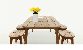 Keeping your condiments corralled at a cookout is a central concern. Wood Inlaid Dining Table Set For Indoors And Outdoors By Deesawat
