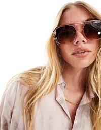 AJ Morgan york aviator sunglasses in cream