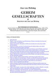 GEHEIM GESELLSCHAFTEN