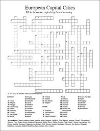 Where they fall in the grid provides. European Capitals Crossword Puzzle Free Printable