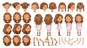 Whether you have a short bob or long hair that falls past your shoulders, you can find a braid that will fit your style and personality. Little Girls Character Creation Set Icons With Different Types Royalty Free Cliparts Vectors And Stock Illustration Image 105746695