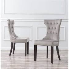 Belleze Set Of 2 Elegant Tufted Upholestered Dining Chair High Backrest Taupe Walmart Com Dining Chairs Side Chairs Upholstered Side Chair