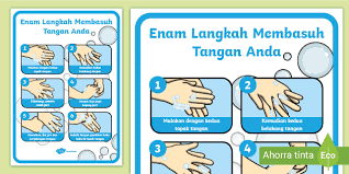 Text of poster 6 langkah cuci tangan. Free Poster Enam Langkah Membasuh Tangan Anda