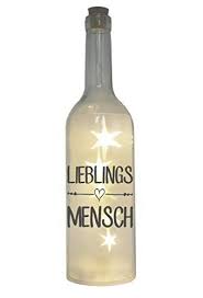Wb Wohn Trends Led Flasche Mit Motiv Lieblingsmensch Grau 29cm Flaschen Licht Lampe Mit Text Flaschen Dekorieren Led Flaschenlicht