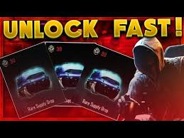 With every piece of equipment you'll see what needs to be done to unlock it. Video Fastest Way To Get Supply Drops