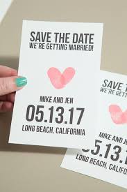 Make Your Own Thumbprint Heart Save The Dates Diy Save The Dates Wedding Invitations Diy Save The Date Magnets