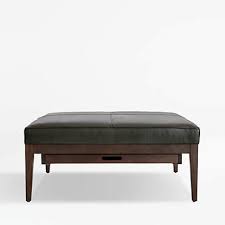 Check spelling or type a new query. Nash Leather Square Ottoman With Tray Reviews Crate And Barrel