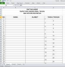 Cara membuat daftar hadir di excel. Cara Menciptakan Daftar Hadir Di Word Dan Excel Teori Dan Soal
