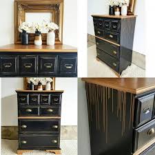 Lamp Black And Gold Drip Dresser Gold Furniture Black Painted Furniture Gold Dresser Diy