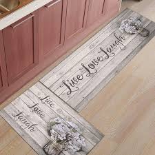 Maybe you would like to learn more about one of these? Buy Kitchen Rugs And Mats Non Slip Anti Fatigue Machine Washable 2 Pieces Rug Set Kitchen Mats For Floor Live Love Laugh Vintage Hydrangea Flowers On Wooden Plank 15 7x23 6 15 7x47 2 Inches Online In Vietnam