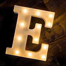 Amazon Com Foaky Led Letter Lights Sign Light Up Letters Sign For Night Light Wedding Birthday Party Battery Powered Christmas Lamp Home Bar Decoration E Home Kitchen