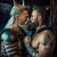 Gay Viking Romance AI Generated Stock Illustration | Adobe Stock