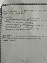 Contoh surat lamaran kerja dalam bahasa inggris i. Lowongan Kerja Cu Semandang Jaya Cu Semandang Jaya Facebook