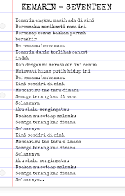 Semua lirik lagu dari seventeen. Kord Dan Lirik Lagu Gratis Lirik Lagu Seventeen Kemarin Facebook