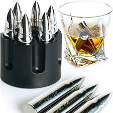 Silver bullet cartridge, military bullets, angle, steel png. Amazon Com Whiskey Stones Extra Large 6 Pcs Stainless Steel Silver Bullets With Revolver Barrel Base Laser Engraved Ice Cubes Chillers Reusable Chilling Rocks Stone Gift Set For Men Father S Day Military Man