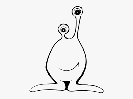 Drawing tutorials for kids and beginners. Easy Book Black And White Clipart Drawing Alien Bird Outline Of Alien Body Free Transparent Clipart Clipartkey