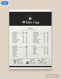 Free Coffee Menu Template Word Doc Psd Apple Mac Pages Illustrator Publisher Coffee Shop Menu Cafe Menu Design Menu Restaurant