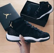 Black And Gold Retro 11 Air Jordan Retro Heiress Xi S In Black Gold With Glitter In Schwarz Gold Und Glitzer Foto Genevievechan Jordan Shoes Girls Air Jordans Retro Fresh Shoes