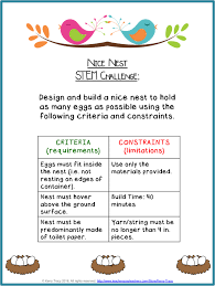 Nice Nest Criteria Amp Constraints List Spring Is Here I Am Always Happy To Move On To A New Season Beca Stem Challenges Easter Stem Holiday Classroom