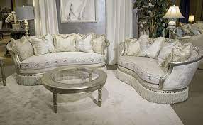 Freestanding Giselle Living Room Set Living Room Sets Aico Furniture Silver Living Room