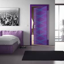 Super Modern Interior Doors With Cool Graphic And Colors Digsdigs Doors Interior Modern Doors Interior Purple Bedrooms