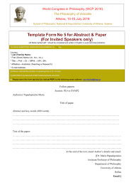 Directed writing  35 marks  you are advised to spend about 45 minutes on this section. 5 Template Form For Abstract Paper