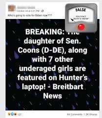 A source close to the matter. Politifact No Evidence Hunter Biden Had Photos Of Coons Daughter