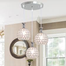 Globe Pendant Light For Bedroom 1 3 Lights Modern Clear Crystal Pendant Lighting With 31 5 Adjustable Hanging Cord Beautifulhalo Com