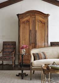 Transitional White Living Room Detail With French Armoire French Living Rooms French Country Living Room Antique Living Rooms